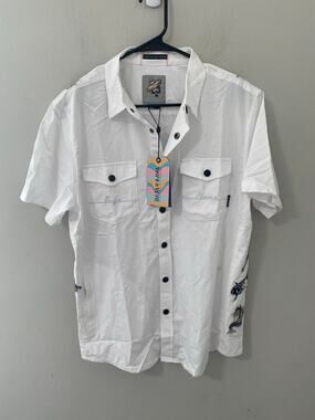 Mens Resort Tropical Golf Shirt Baja Llama Button Up Performance Stretch XXL NWT